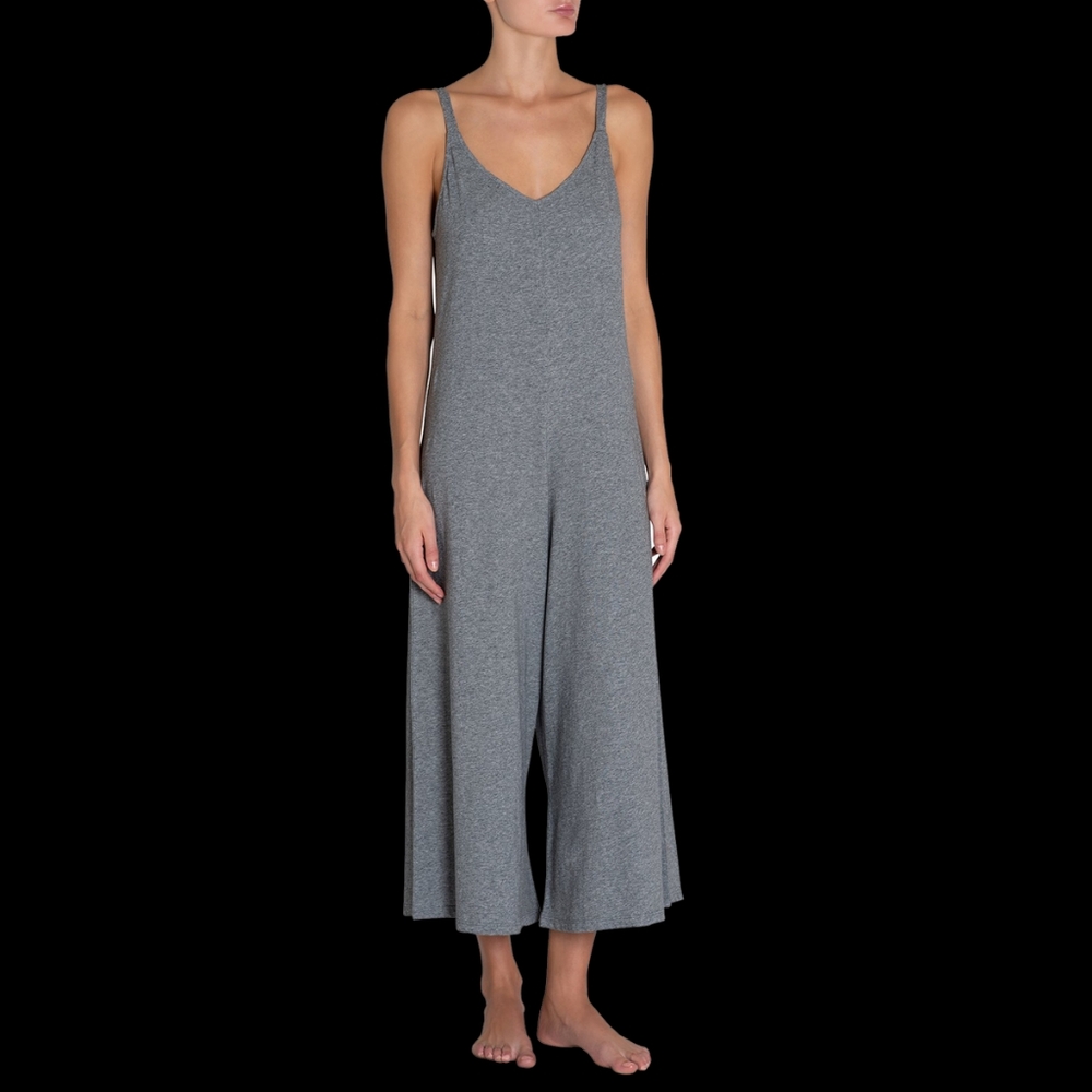 Eberjey Charlie Pima Cotton Jumpsuit - Heather Gray Casual Loungewear Small